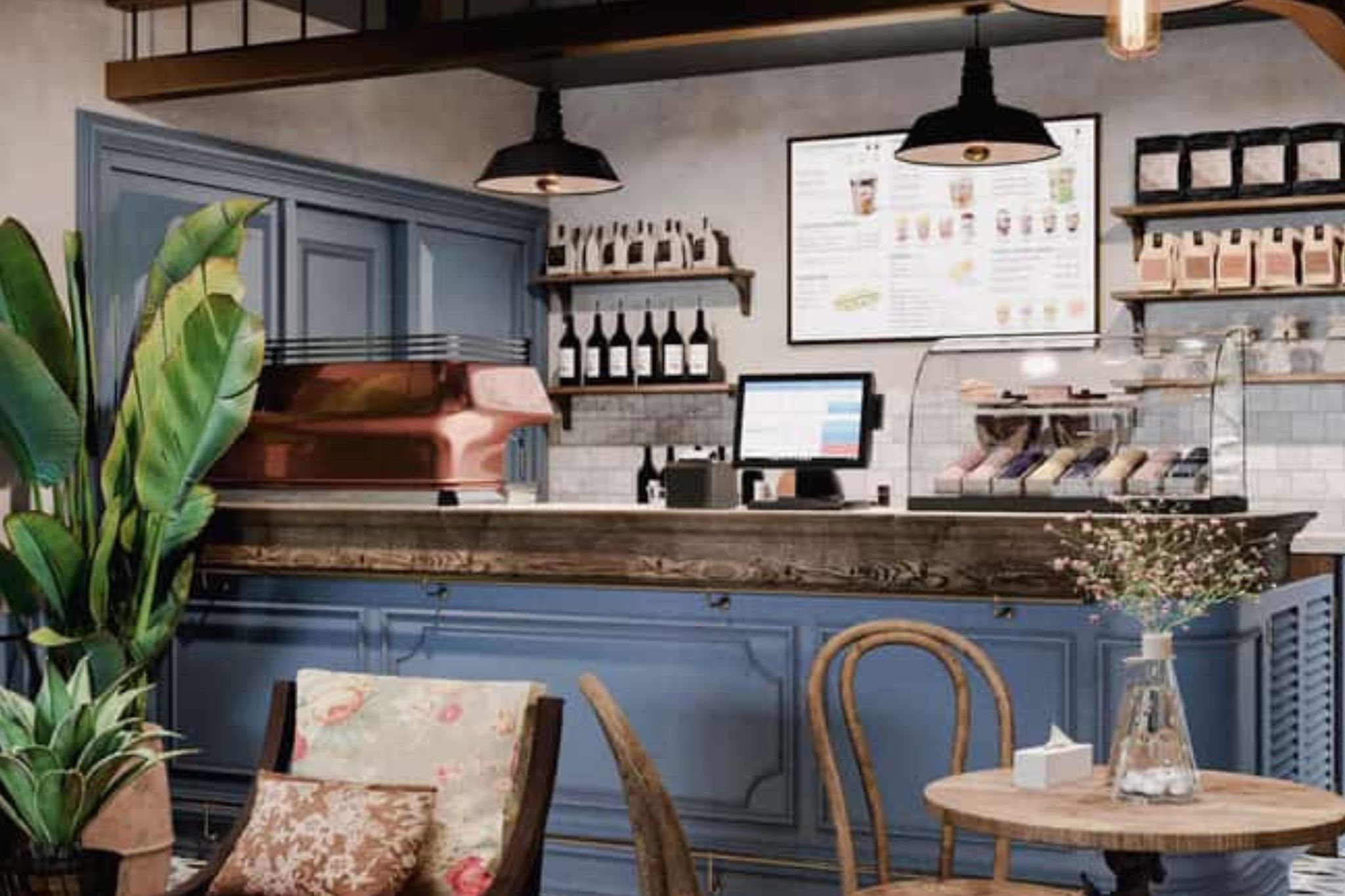 Chi phí mở quán cafe phong cách Rustic